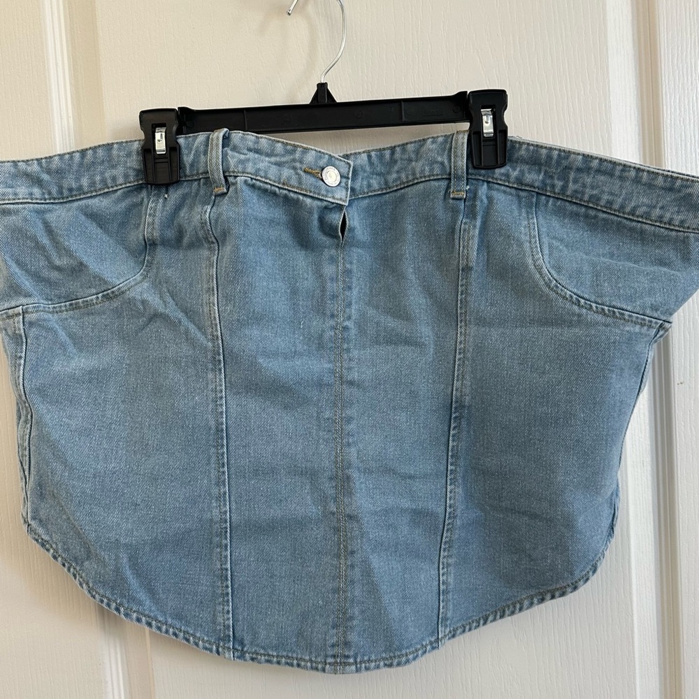 PrettyLittleThing Women’s Denim Corset / Strapless Top Size 22 US - NWT